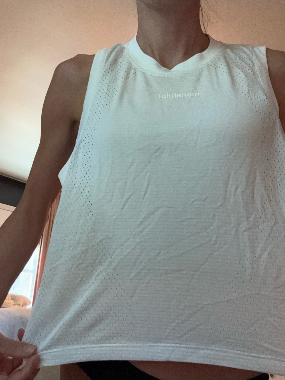 lululemon athletica White Perforated Athletic Tank